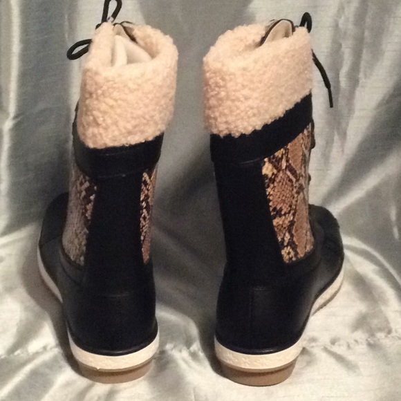 Jazmyne Faux Fur Cuff Winter Boot, Snake pattern - Picture 3 of 5